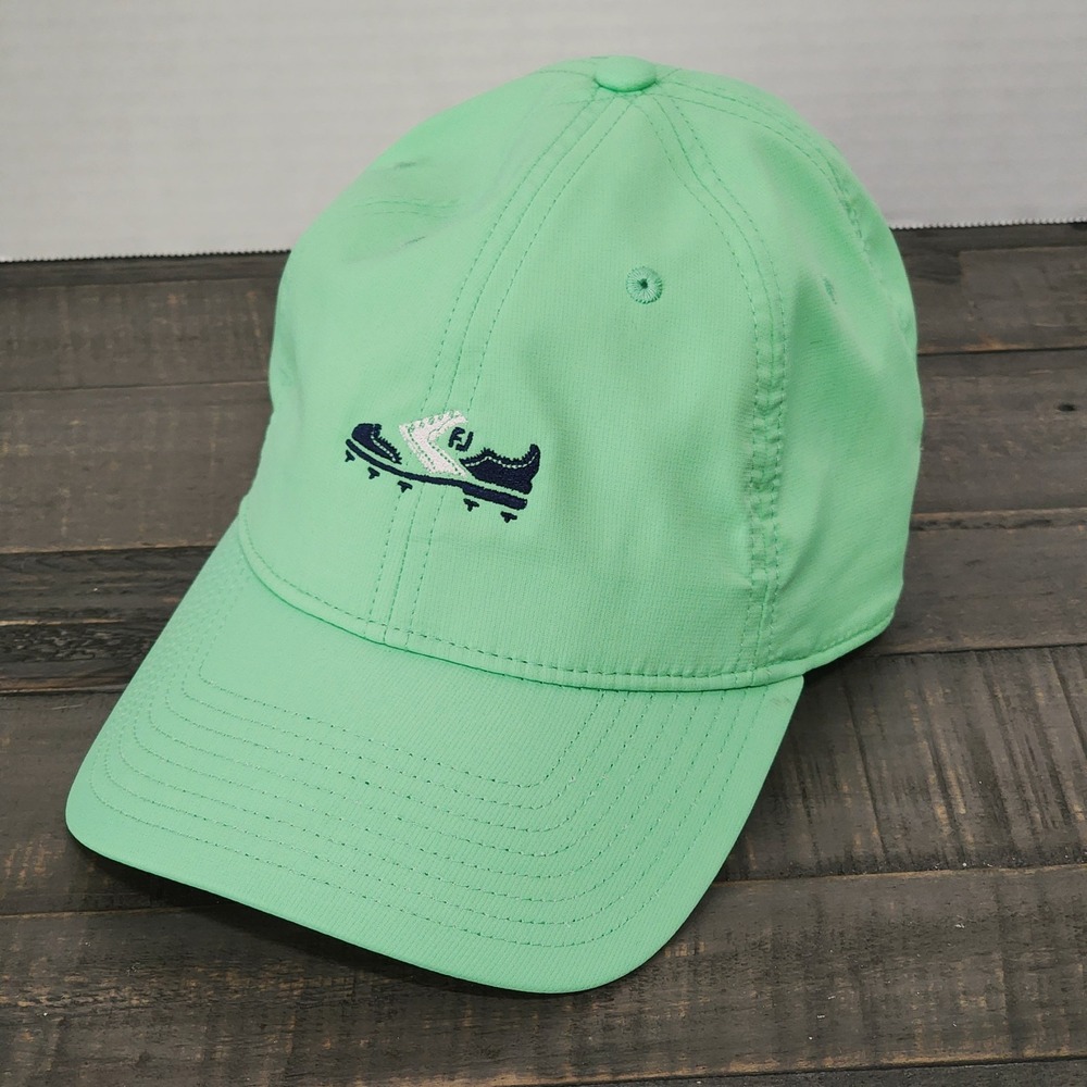 FJ Footjoy Performance Golf Shoe Hat Adult Green Adjustable Strapback